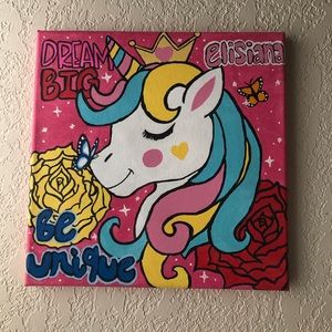 Unicorn Custom Name Painting🦄💐